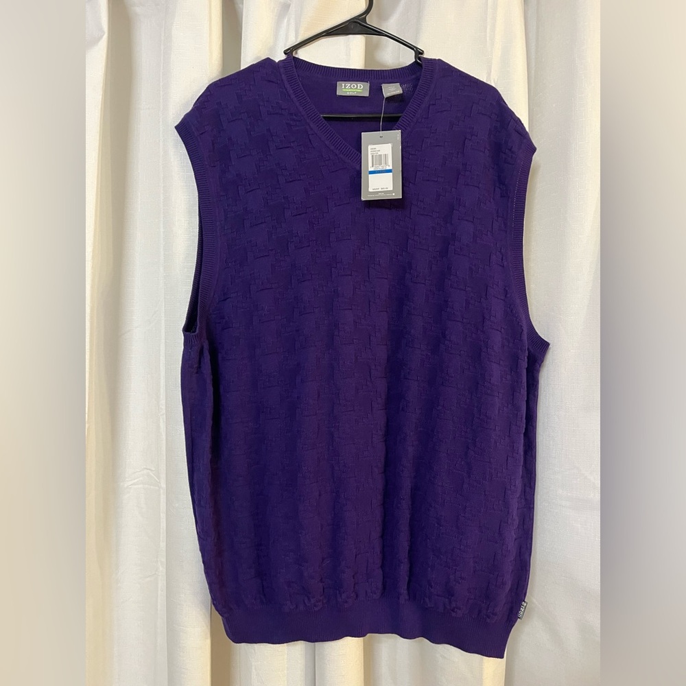 IZOD Men’s Purple X-TREME FUNCTION Golf Sweater Size XL NWT